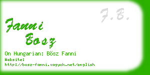 fanni bosz business card